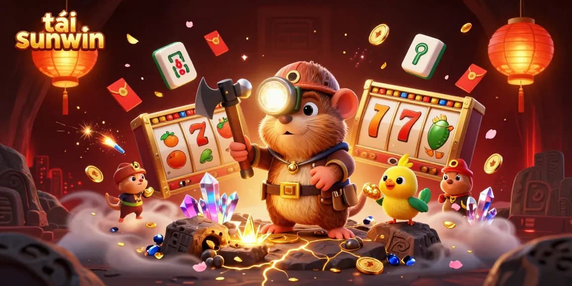 Play and win big with tải sunwin in a vibrant 3D casino-themed illustration.