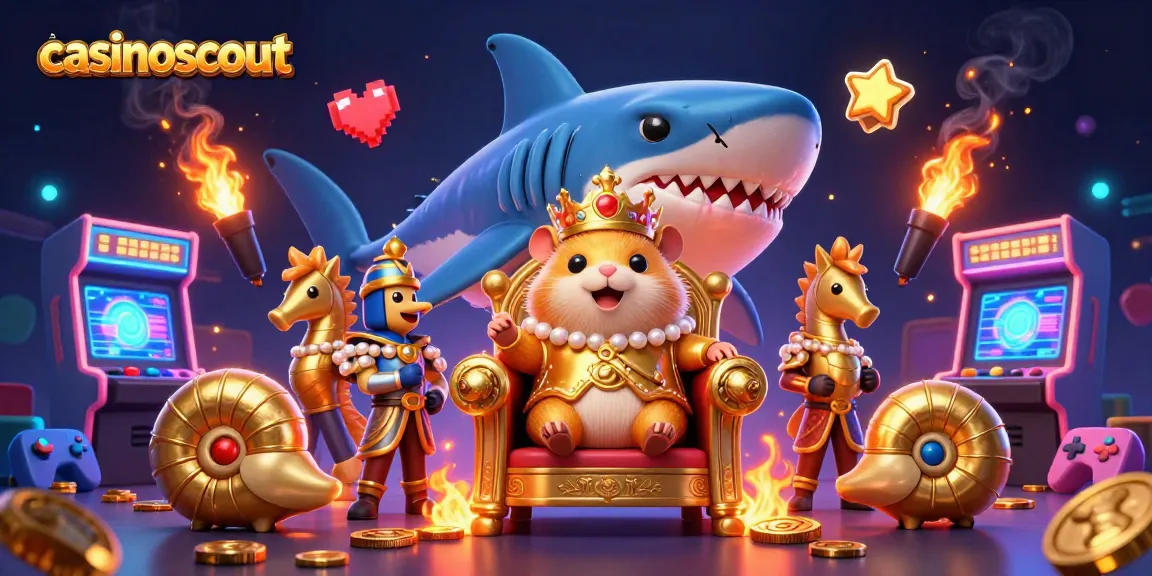 Experience the exciting world of casinoscout with a fierce hamster king in a dynamic gaming scene.