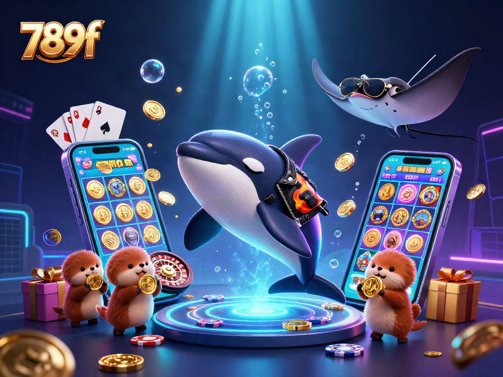 Experience winning with 789f as the cartoon whale, stingray, and otters share golden coins in an exciting casino scene.