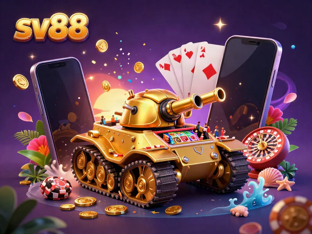 Experience thrilling gameplay at the sv88 mini casino within a giant golden beetle tank, with dynamic game elements.