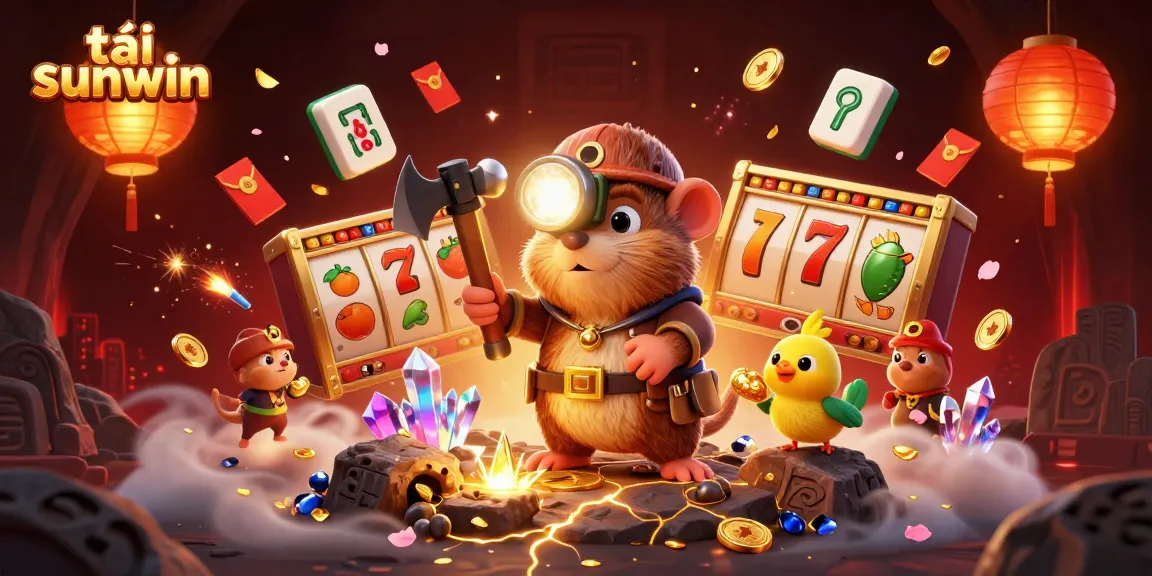Play and win big with tải sunwin in a vibrant 3D casino-themed illustration.
